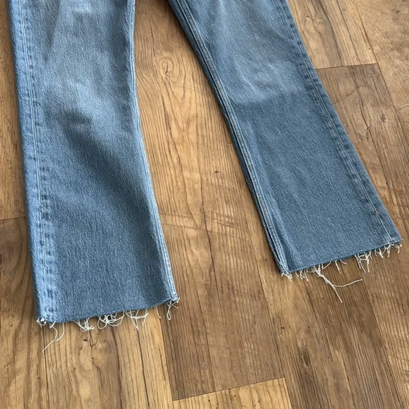 rag and bone the peyton mid-rise raw hem ankle bootcut jeans size 27